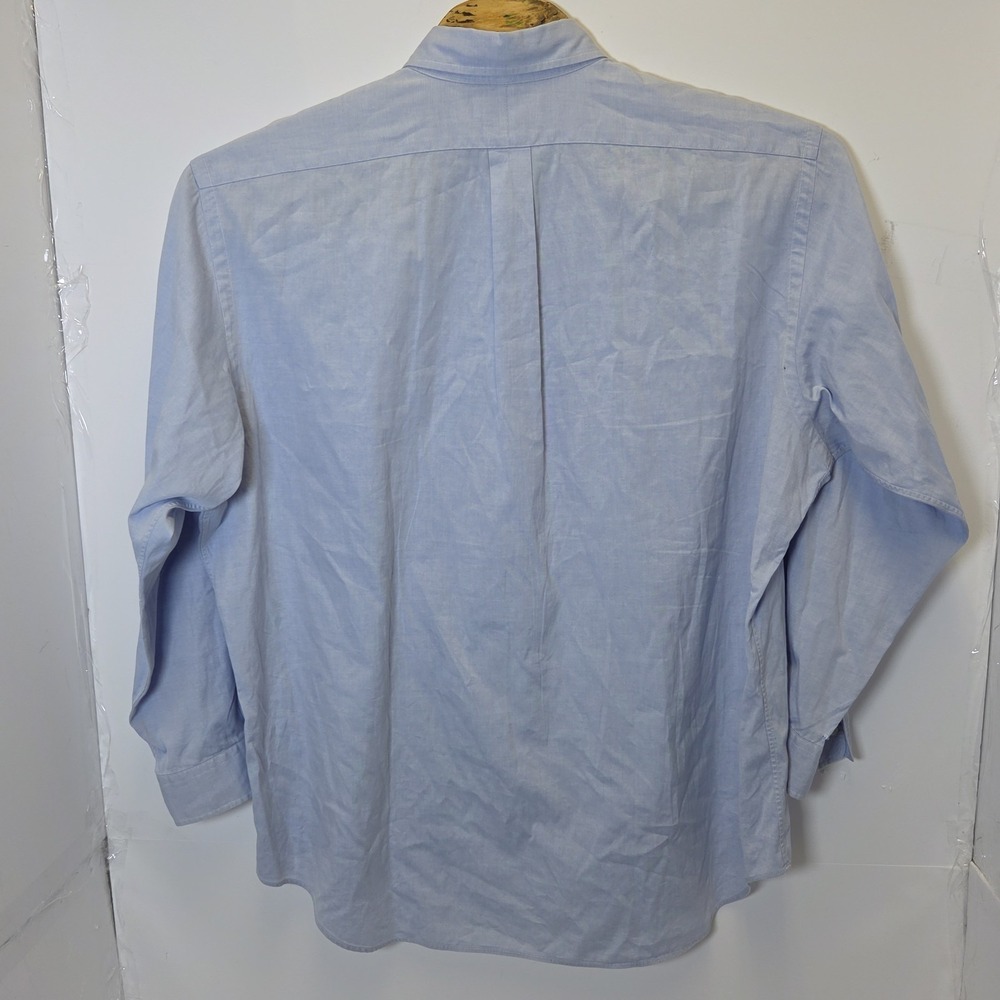 Ralph Lauren Yarmouth Shirt Mens Size 17.5-35 Blue Button Down Oxford Flesh Pony - Picture 3 of 6